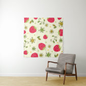 Tenture Motif de fraises (En situation (horizontale))