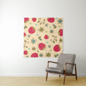 Tenture Motif de fraises (En situation (horizontale))