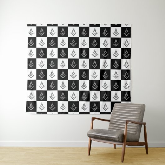 Tenture Motif de Freemason À damiers (En situation (horizontale))