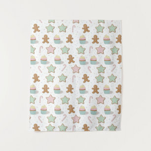 Tenture Motif de friandises de boulangerie de Noël