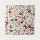 Tenture Motif de gâteau gribouillé transparent. Dessiné à  (Devant (Horizontal))