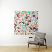 Tenture Motif de gâteau gribouillé transparent. Dessiné à  (En situation (horizontale))