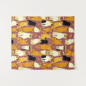 Tenture Motif de Ginger, Chats noirs et blancs (Devant (Horizontal))