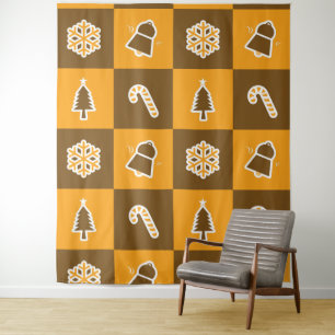 Tenture Motif de grille des fêtes de fin d'année