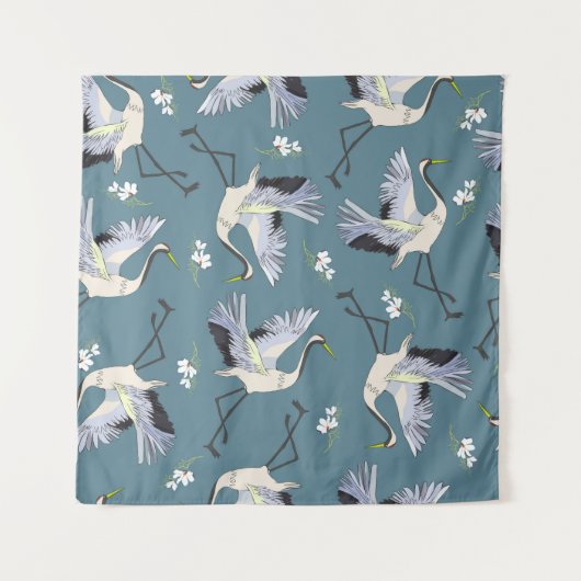 Tenture Motif de grue, illustration Flying Bird. (Devant)