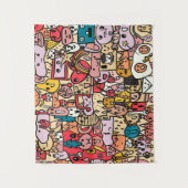 Tenture Motif de jeton de personnage de dessin (Devant)