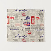 Tenture Motif de journal de Londres (Devant (Horizontal))