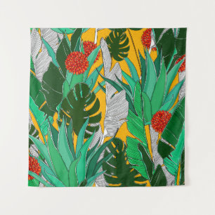 Tenture Motif de jungle d'été aux couleurs vives. Jungle s