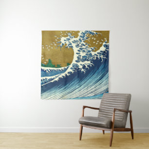 Tenture Motif de la Grande Vague de Hokusai : Art Ukiyo-e