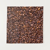 Tenture Motif de la texture alimentaire des fèves de café (Devant (Horizontal))