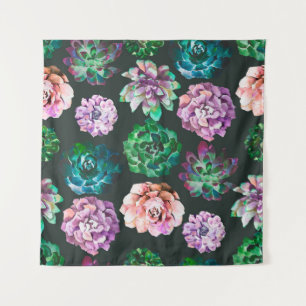 Tenture Motif de l'illustration de l'aquarelle succulente