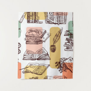 Tenture Motif de livre