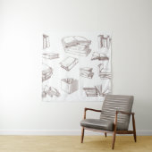 Tenture Motif de livre (En situation)