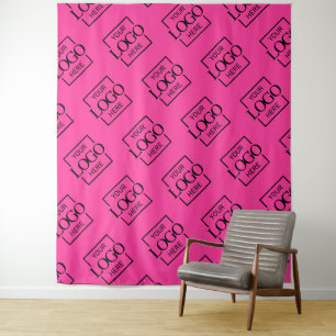 Tenture Motif de logo d'entreprise rose Fond de scène pour