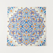 Tenture Motif de luxe Orange Blue Ornament (Devant (Horizontal))