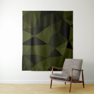 Tenture Motif de maille géométrique noir vert foncé de l'a