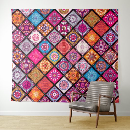 Tenture Motif de mandala coloré (En situation (horizontale))