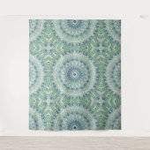 Tenture Motif de mandala côtier bleu et vert de mer (Devant)