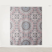 Tenture Motif de mandala rose gris et blanc (Devant)