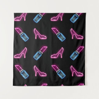 Tenture Motif de mode avec icônes de néon.