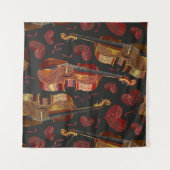 Tenture Motif de musique violon Red Heart (Devant (Horizontal))
