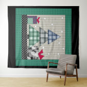 Tenture Motif de Noël, applique, nouvelle année, noël (En situation (horizontale))