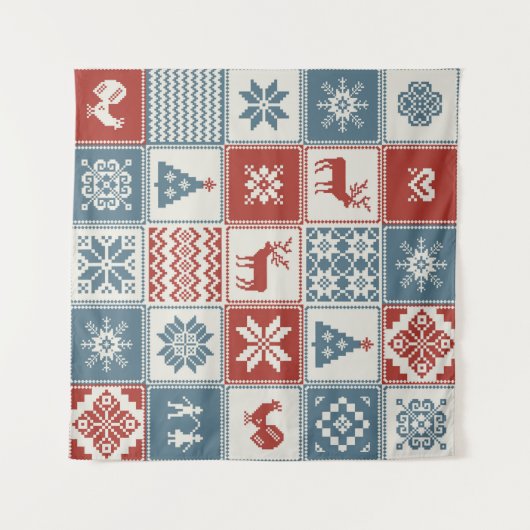 Tenture Motif de Noël en patchwork. Traditionel  (Devant (Horizontal))
