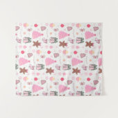 Tenture Motif de Noël rose (Devant (Horizontal))