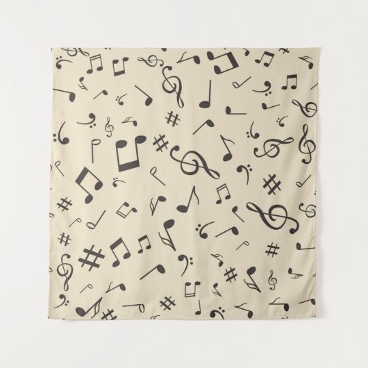 Tenture Motif de notes musicales (Devant)