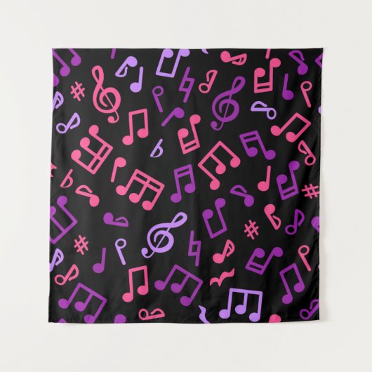 Tenture Motif de notes musicales (Devant)