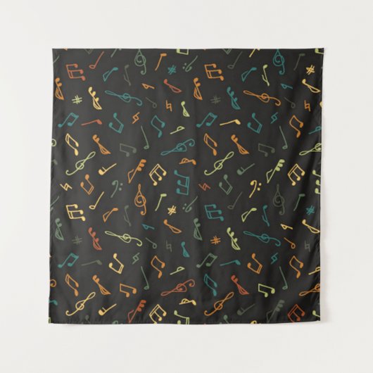 Tenture Motif de notes musicales (Devant)