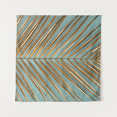 Tenture Motif de palmier tropical peint en or (Devant (Horizontal))