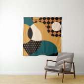 Tenture Motif de patchwork abstrait géométrique moderne, o (En situation (horizontale))