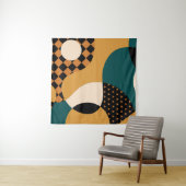 Tenture Motif de patchwork abstrait géométrique moderne, o (En situation)