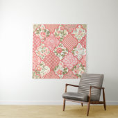 Tenture motif de patchwork floral sans couture avec des ro (En situation (horizontale))