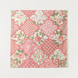 Tenture motif de patchwork floral sans couture avec des ro