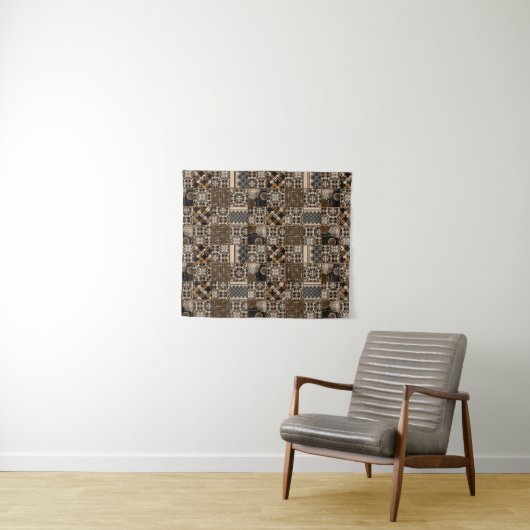 Tenture Motif de patchwork rustique (En situation (horizontale))