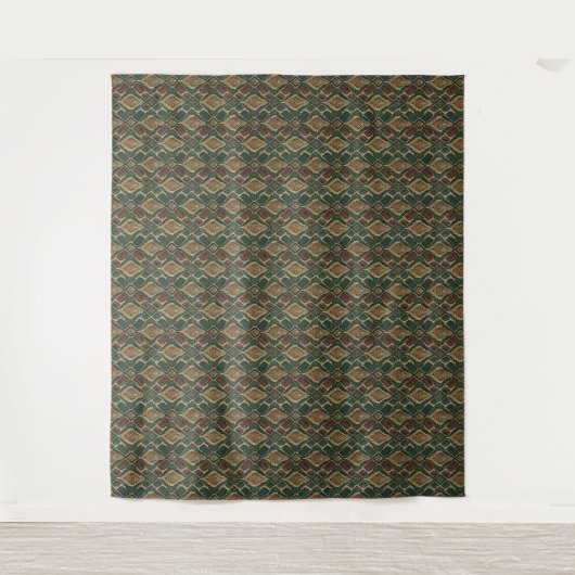 Tenture Motif de peau de serpent vert et or - Impression a (Devant)