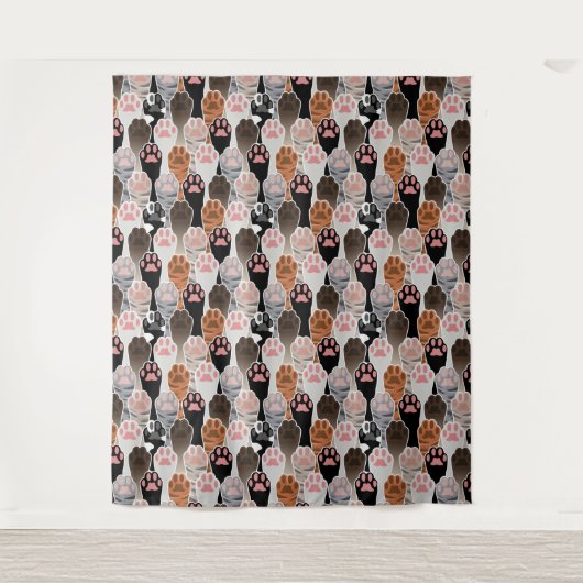 Tenture Motif de plusieurs pattes de chat (Devant)