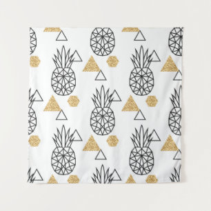 Tenture Motif de points d'or géométriques à ananas.