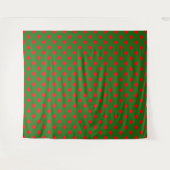 Tenture Motif de pois rouges sur fond vert  (Devant (Horizontal))