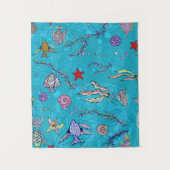 Tenture Motif de poisson turquoise (Devant)