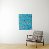 Tenture Motif de poisson turquoise (En situation)