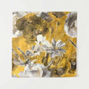 Tenture Motif de Poppies d'aquarelle florale monochrome