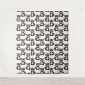 Tenture Motif de Raton Laveur Design Blanc (Devant)