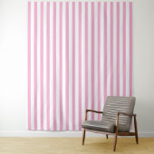 Tenture Motif de rayure verticale rose et blanc (En situation)