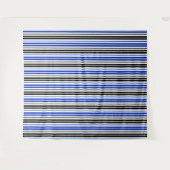 Tenture Motif de rayures blanches noires bleues  (Devant (Horizontal))