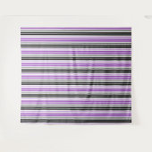 Tenture Motif de rayures blanches noires violettes (Devant (Horizontal))