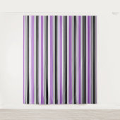 Tenture Motif de rayures blanches noires violettes (Devant)