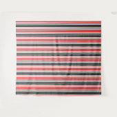 Tenture Motif de rayures rouges noires et blanches (Devant (Horizontal))